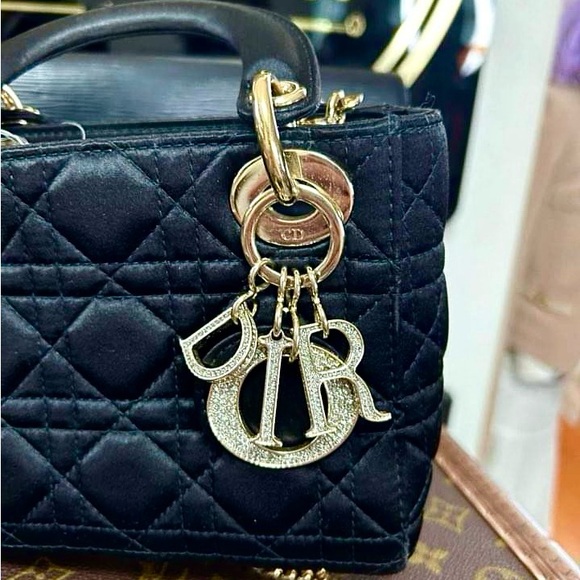 Black gold tone mini lady dior - Picture 4 of 14